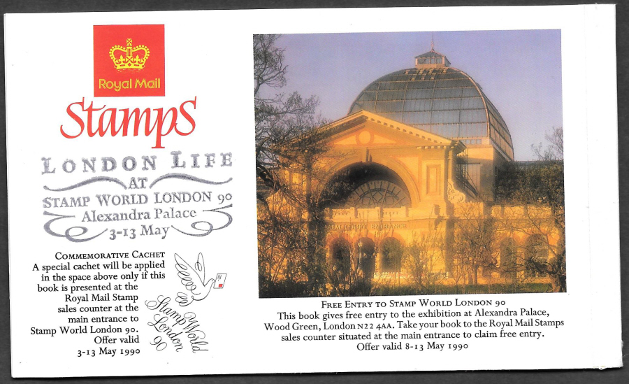 DX11 / DB5(11) Stamp World Backstamp 1990 London Life Prestige Booklet